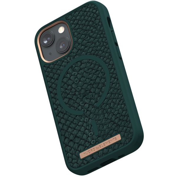 Njorð Collections Coque Salmon Leather MagSafe iPhone 13 Mini - Dark Green