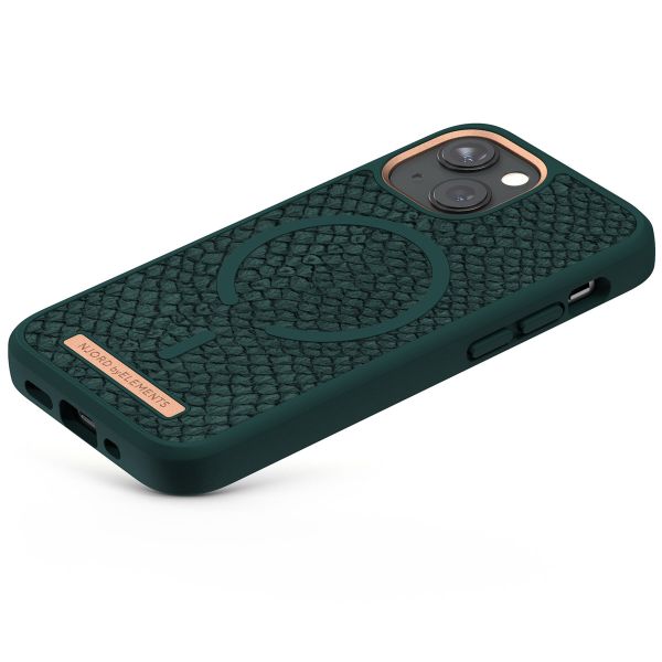 Njorð Collections Coque Salmon Leather MagSafe iPhone 13 Mini - Dark Green