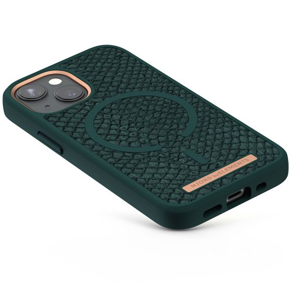 Njorð Collections Coque Salmon Leather MagSafe iPhone 13 Mini - Dark Green