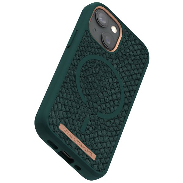 Njorð Collections Coque Salmon Leather MagSafe iPhone 13 Mini - Dark Green