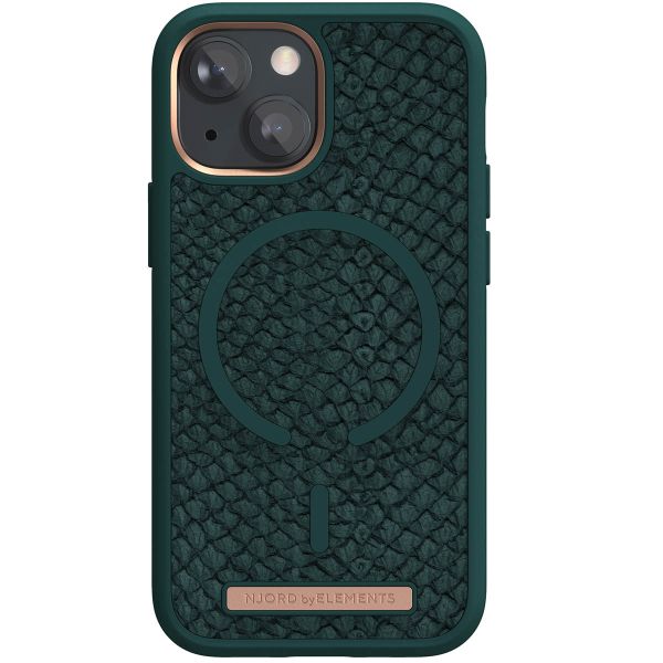 Njorð Collections Coque Salmon Leather MagSafe iPhone 13 Mini - Dark Green