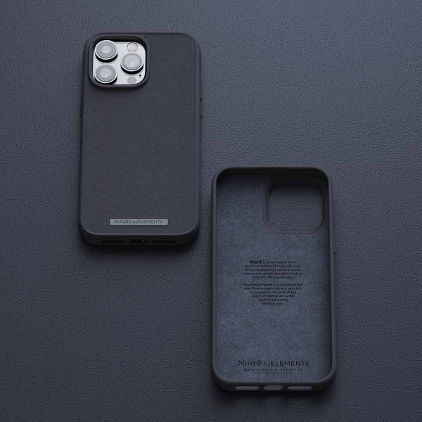 Njorð Collections Coque en cuir véritable iPhone 14 Pro Max - Black