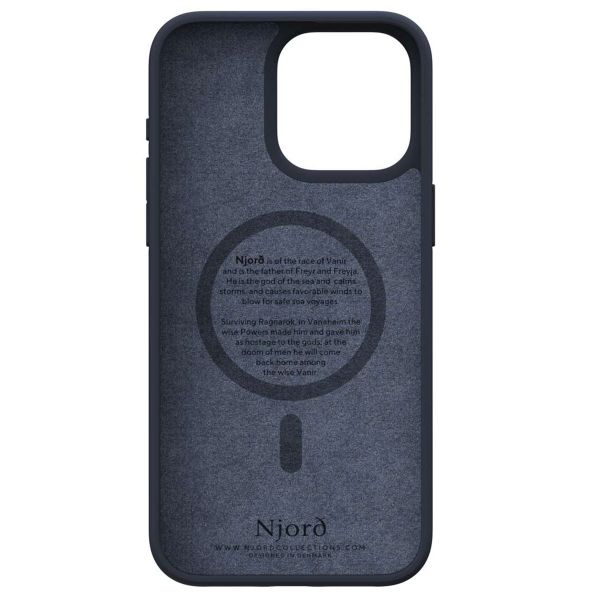 Njorð Collections Coque Salmon Leather MagSafe iPhone 15 Pro Max - Black