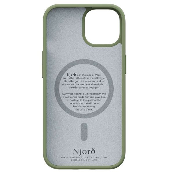 Njorð Collections Coque daim Comfort+ MagSafe iPhone 15 - Olive