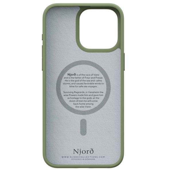 Njorð Collections Coque daim Comfort+ MagSafe iPhone 15 Pro Max - Olive