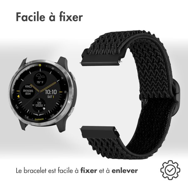 imoshion Bracelet élastique en nylon Garmin Venu - Noir