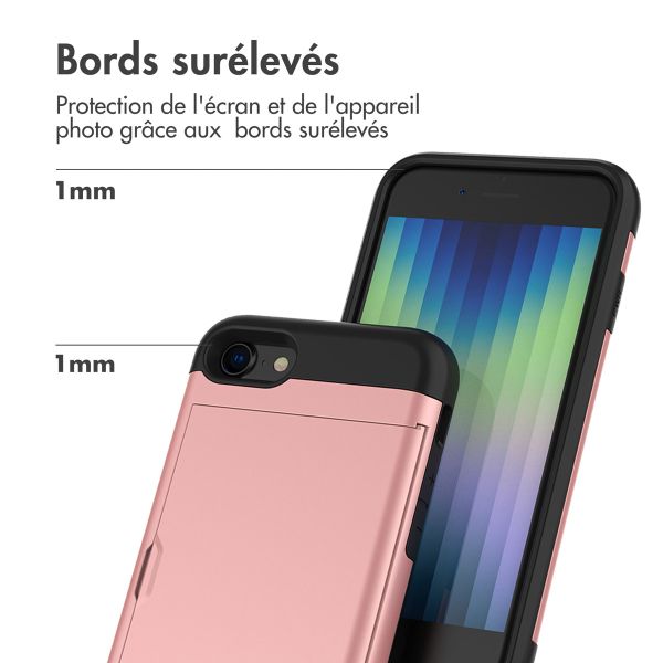 imoshion Coque arrière avec porte-cartes iPhone SE (2022 / 2020) / 8 / 7 - Rose Dorée