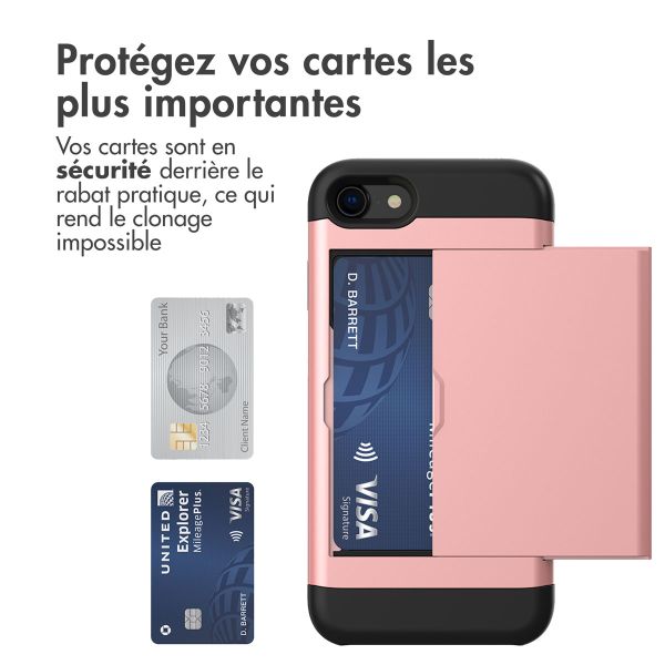 imoshion Coque arrière avec porte-cartes iPhone SE (2022 / 2020) / 8 / 7 - Rose Dorée