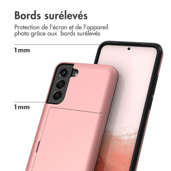 iMoshion Coque arrière avec porte-cartes Samsung Galaxy S22 - Rose Dorée