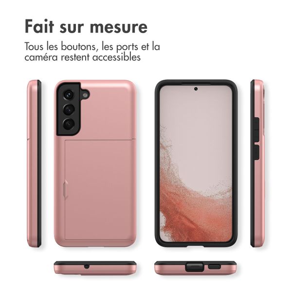 iMoshion Coque arrière avec porte-cartes Samsung Galaxy S22 - Rose Dorée