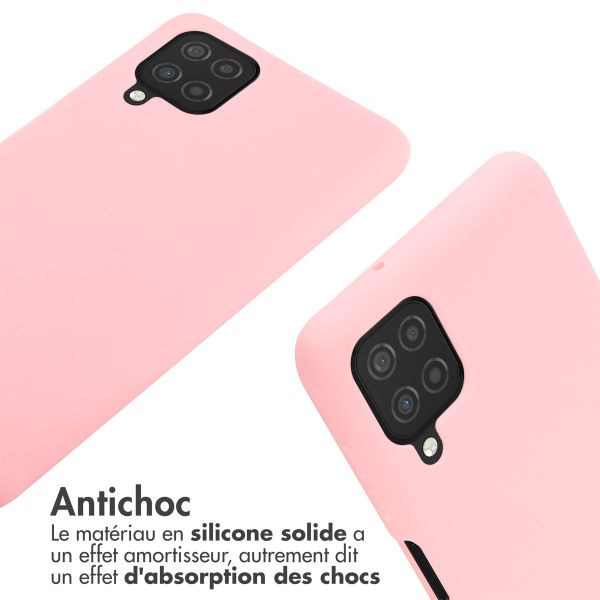iMoshion ﻿Coque en silicone avec cordon Samsung Galaxy A12 - Rose