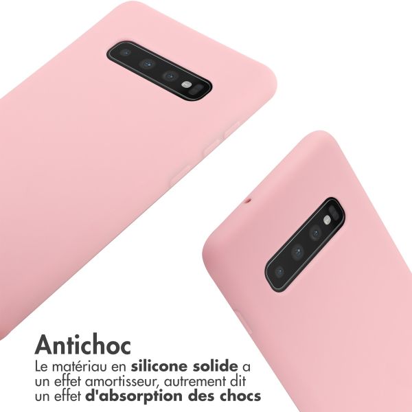 imoshion ﻿Coque en silicone avec cordon Samsung Galaxy S10 Plus - Rose