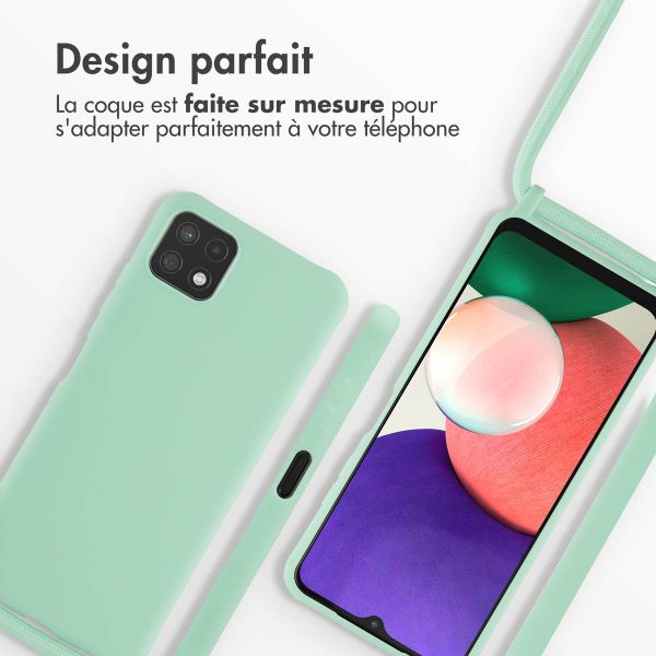 iMoshion ﻿Coque en silicone avec cordon Samsung Galaxy A22 (5G) - Menthe verte