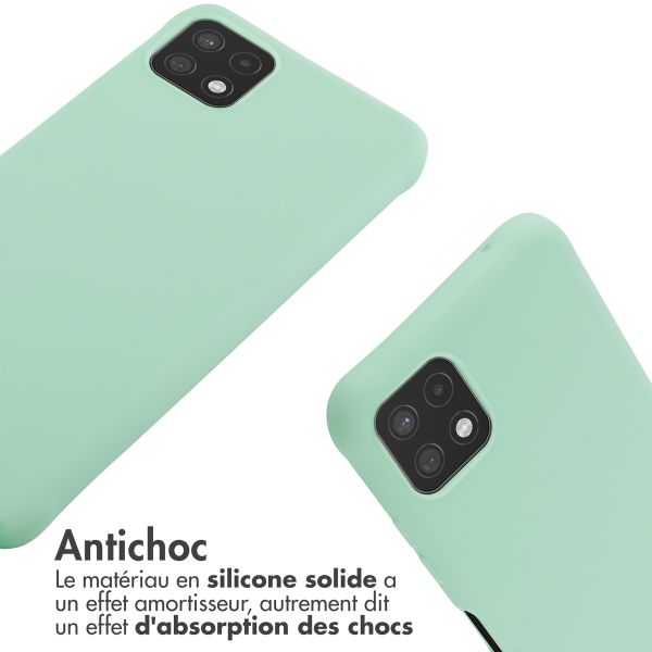 imoshion ﻿Coque en silicone avec cordon Samsung Galaxy A22 (5G) - Menthe verte