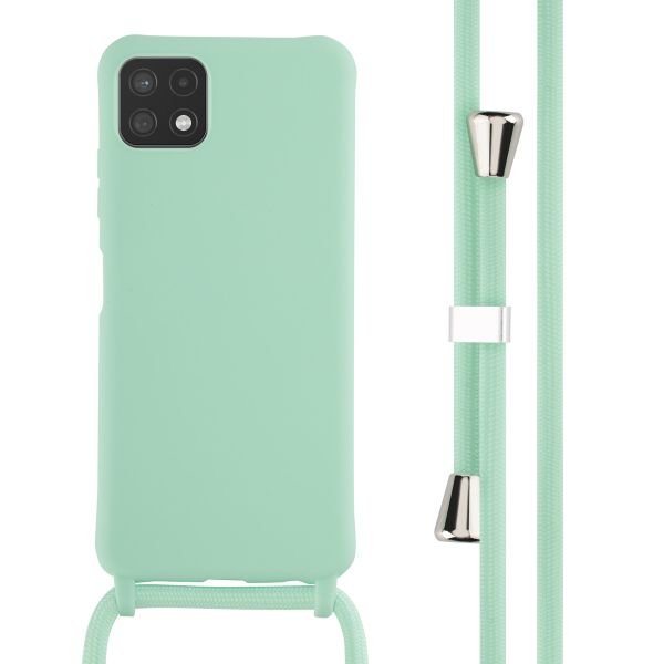 iMoshion ﻿Coque en silicone avec cordon Samsung Galaxy A22 (5G) - Menthe verte