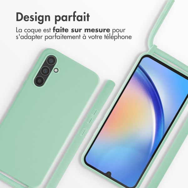 iMoshion ﻿Coque en silicone avec cordon Samsung Galaxy A34 (5G) - Menthe verte