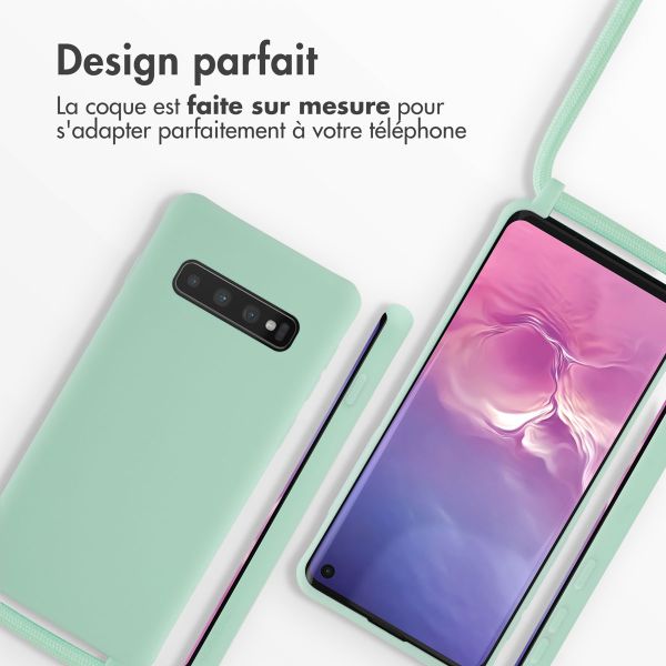 iMoshion ﻿Coque en silicone avec cordon Samsung Galaxy S10 - Menthe verte