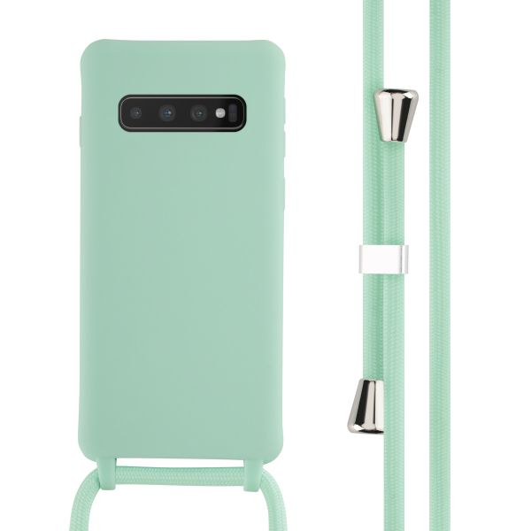 iMoshion ﻿Coque en silicone avec cordon Samsung Galaxy S10 - Menthe verte