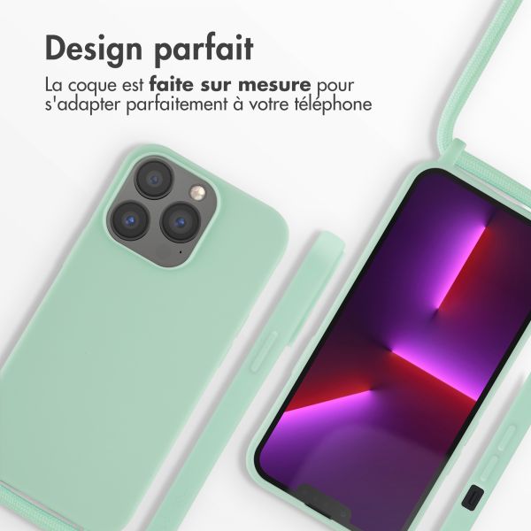 iMoshion ﻿Coque en silicone avec cordon iPhone 13 Pro - Menthe verte