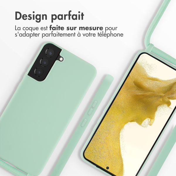 imoshion ﻿Coque en silicone avec cordon Samsung Galaxy S22 Plus - Menthe verte