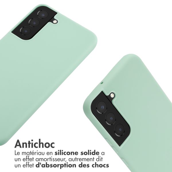 imoshion ﻿Coque en silicone avec cordon Samsung Galaxy S22 Plus - Menthe verte