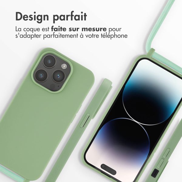 iMoshion ﻿Coque en silicone avec cordon iPhone 14 Pro - Vert