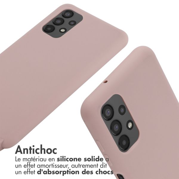 imoshion ﻿Coque en silicone avec cordon Samsung Galaxy A13 (4G) - Sand Pink