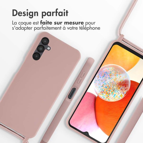 iMoshion ﻿Coque en silicone avec cordon Samsung Galaxy A14 (5G) - Sand Pink