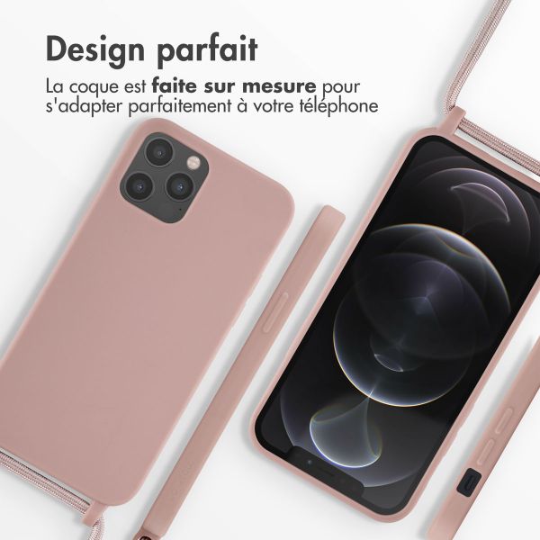 iMoshion ﻿Coque en silicone avec cordon iPhone 12 (Pro) - Sand Pink