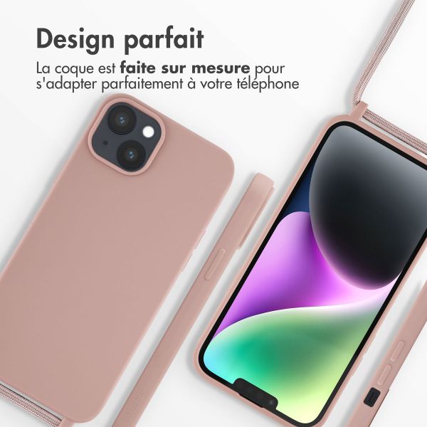 iMoshion ﻿Coque en silicone avec cordon iPhone 14 Plus - Sand Pink