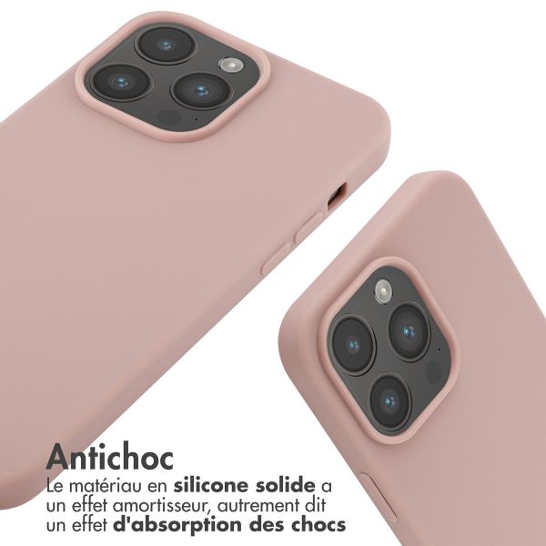 imoshion ﻿Coque en silicone avec cordon iPhone 14 Pro Max - Sand Pink