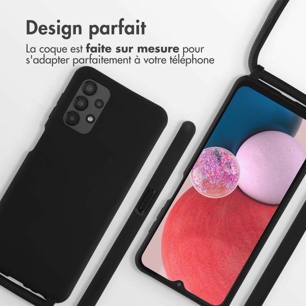 imoshion ﻿Coque en silicone avec cordon Samsung Galaxy A13 (4G) - Noir