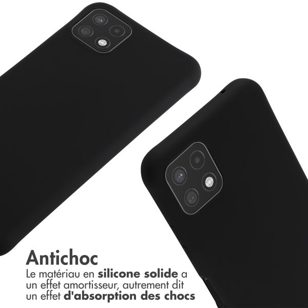 iMoshion ﻿Coque en silicone avec cordon Samsung Galaxy A22 (5G) - Noir