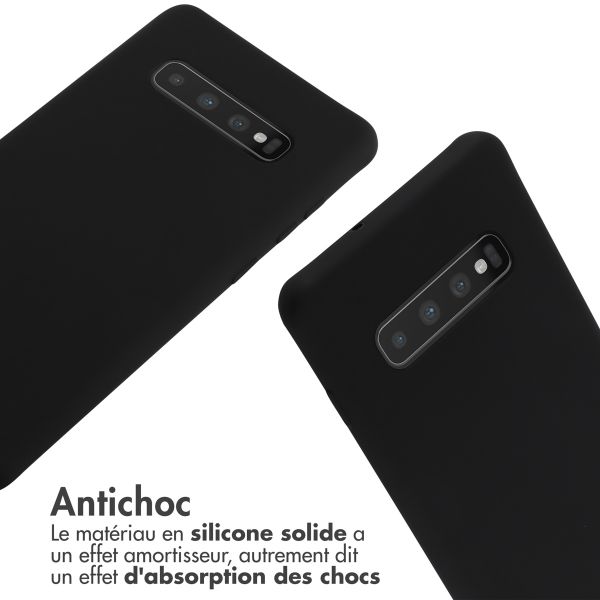 iMoshion ﻿Coque en silicone avec cordon Samsung Galaxy S10 Plus - Noir