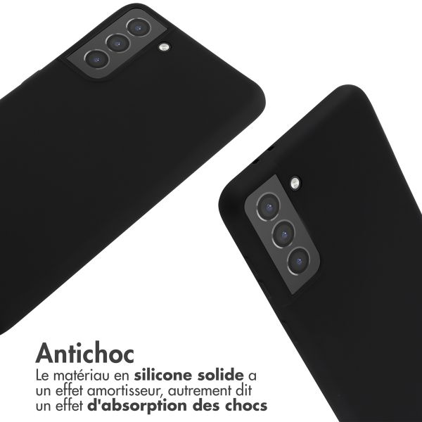 imoshion ﻿Coque en silicone avec cordon Samsung Galaxy S21 Plus - Noir