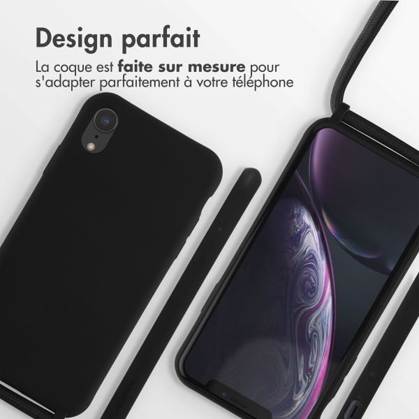 imoshion ﻿Coque en silicone avec cordon iPhone Xr - Noir