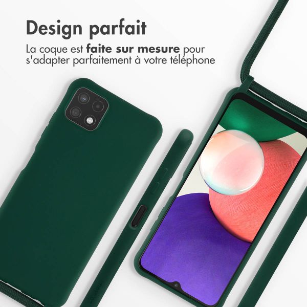 imoshion ﻿Coque en silicone avec cordon Samsung Galaxy A22 (5G) - Vert foncé