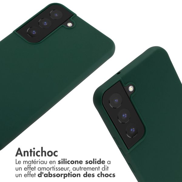 imoshion ﻿Coque en silicone avec cordon Samsung Galaxy S22 - Vert foncé