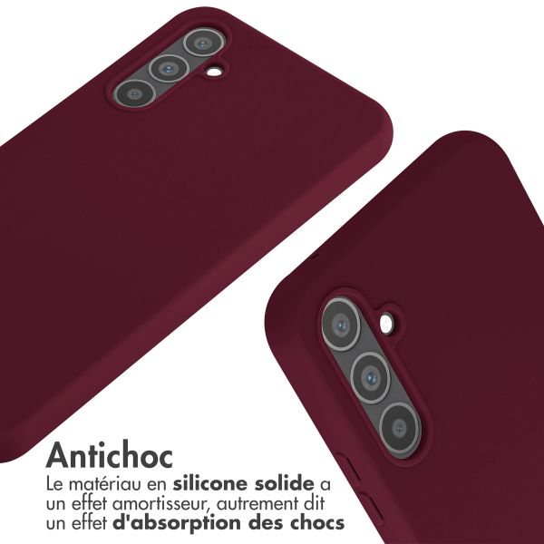 iMoshion ﻿Coque en silicone avec cordon Samsung Galaxy A34 (5G) - Rouge foncé