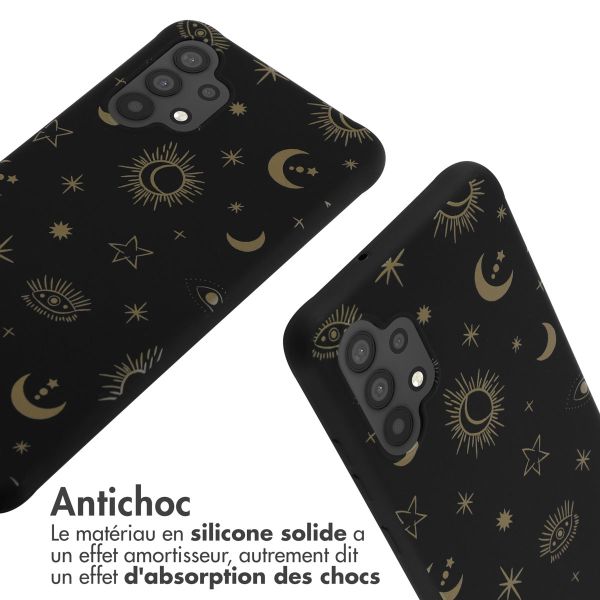 imoshion Coque design en silicone avec cordon Samsung Galaxy A32 (4G) - Sky Black