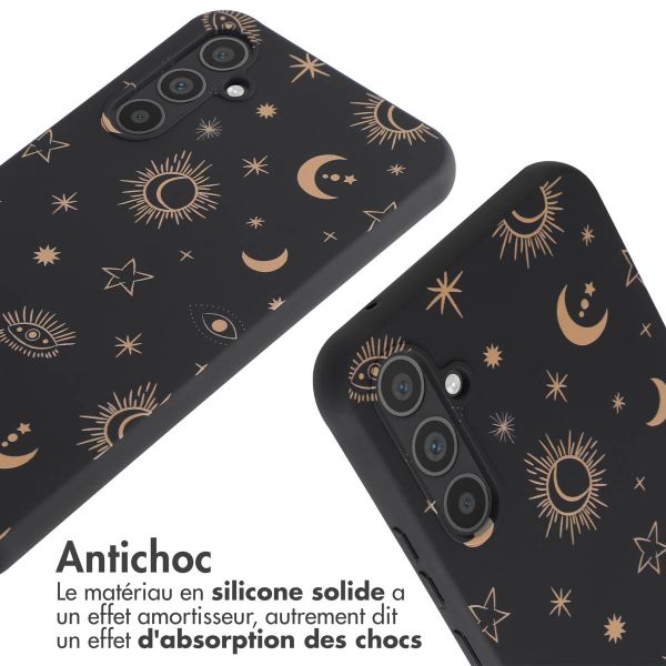 iMoshion Coque design en silicone avec cordon Samsung Galaxy A34 (5G) - Sky Black