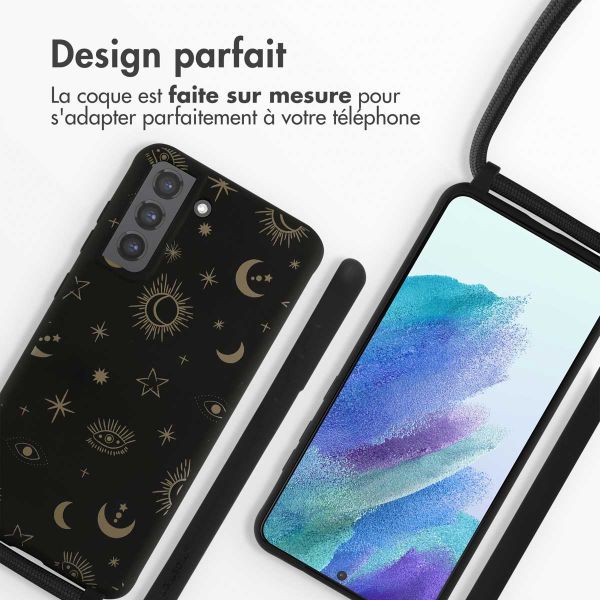 imoshion Coque design en silicone avec cordon Samsung Galaxy S21 FE - Sky Black