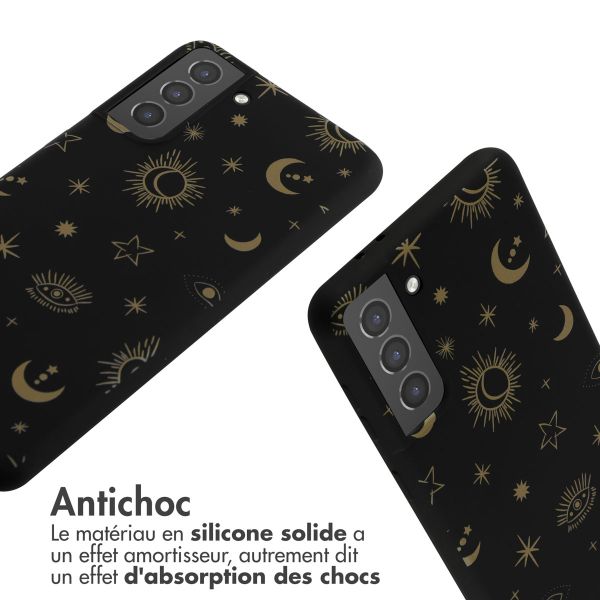 iMoshion Coque design en silicone avec cordon Samsung Galaxy S21 Plus - Sky Black