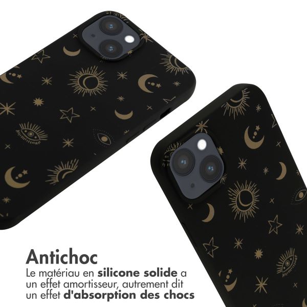 iMoshion Coque design en silicone avec cordon iPhone 14 Plus - Sky Black