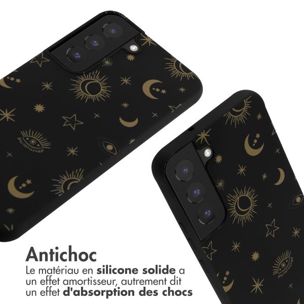 imoshion Coque design en silicone avec cordon Samsung Galaxy S22 - Sky Black