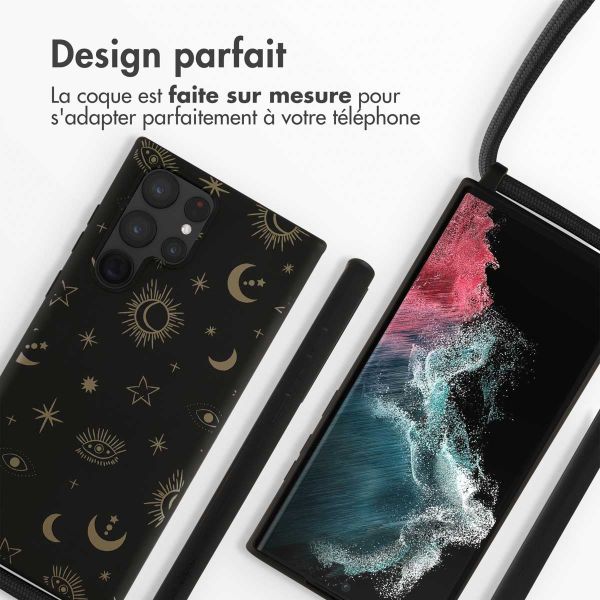 iMoshion Coque design en silicone avec cordon Samsung Galaxy S22 Ultra - Sky Black