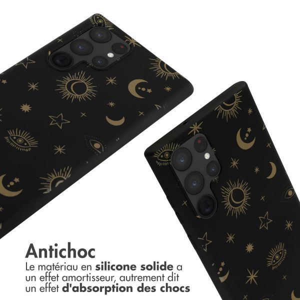 iMoshion Coque design en silicone avec cordon Samsung Galaxy S22 Ultra - Sky Black