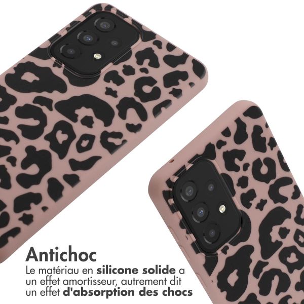 iMoshion Coque design en silicone avec cordon Samsung Galaxy A33 - Animal Pink