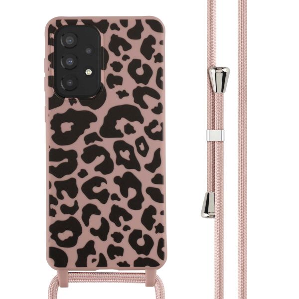 iMoshion Coque design en silicone avec cordon Samsung Galaxy A33 - Animal Pink