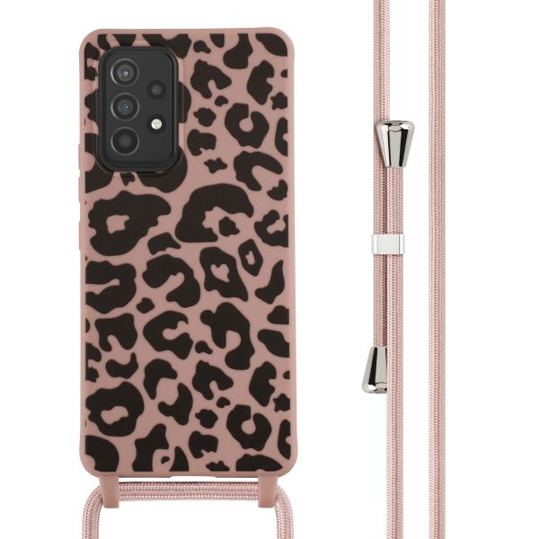 imoshion Coque design en silicone avec cordon Samsung Galaxy A53 - Animal Pink